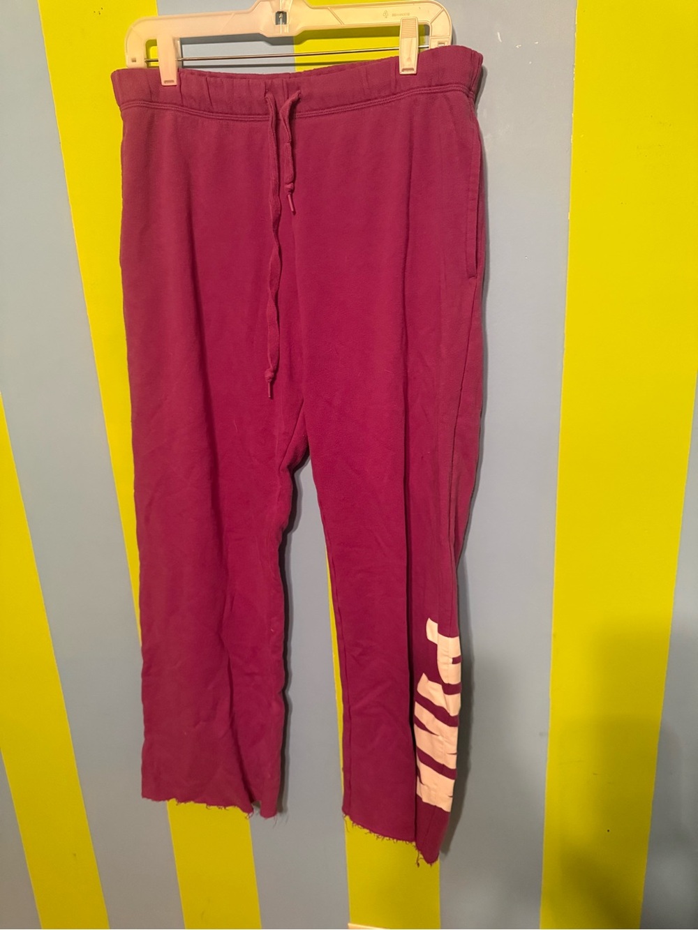 Pink Victoria’s Secret purple Sweatpants with Side Logo size medium